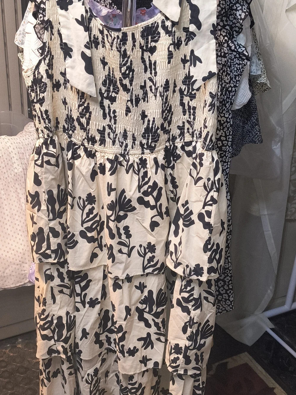 Skies Are Blue Cream and Black Floral Maxi Dress - Picture 2 of 3